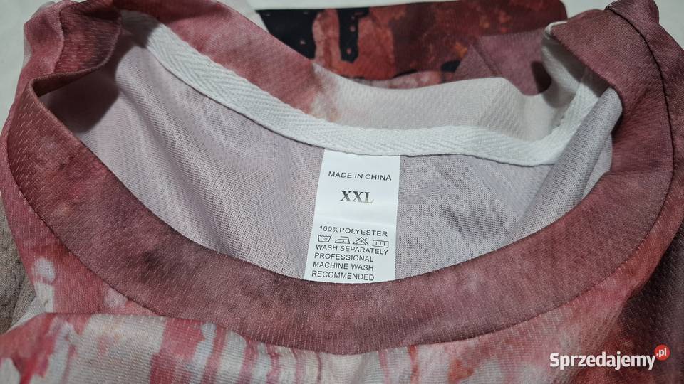 Koszulka krótki rękaw Tshirt czerwona odcisk