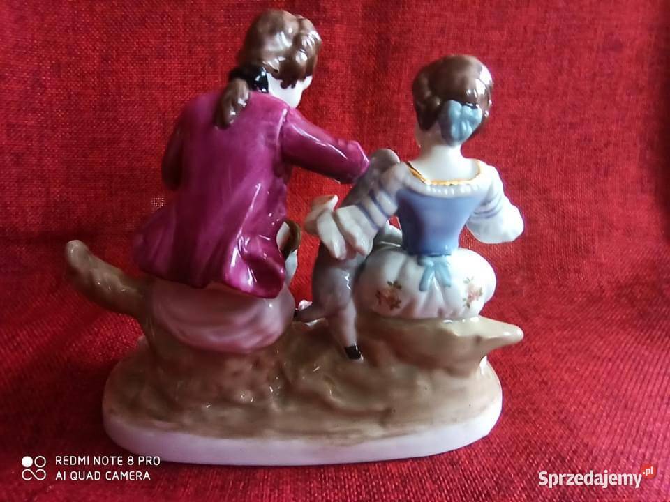Figurka porcelanowa Pary Dworskiej z owieczką Gdańsk