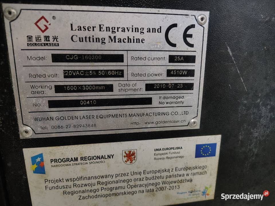 Laser Co2 CNC Goldenlaser Produkcja sprzedam