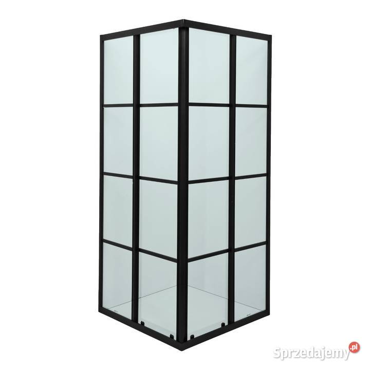 Czarna kabina prysznicowa 80x80x190 Poznań