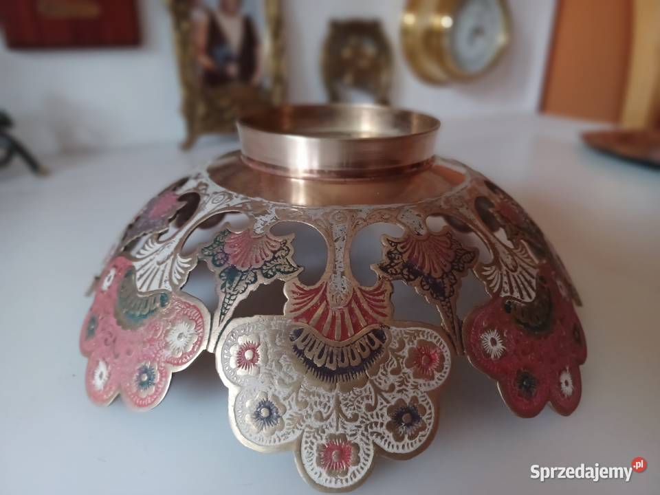 Piękna ażurowa mosiężna grubościenna misa w wielkopolskie Poznań