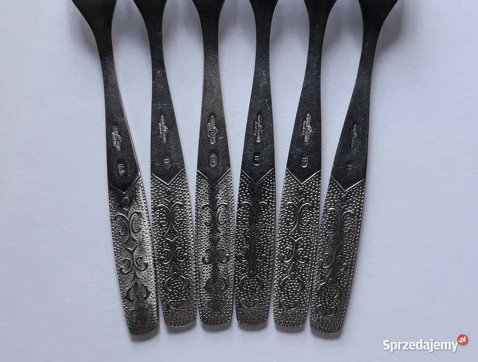 Widelce obiadowe 3 ROŚLINNY Gerlach sztućce PRL Dąbrowa Górnicza