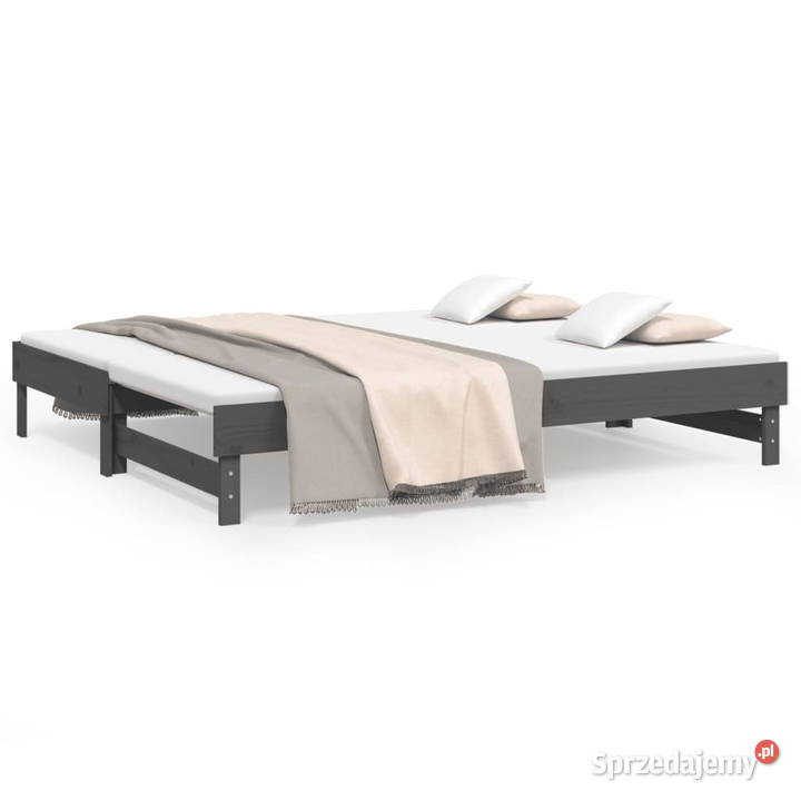 Łóżko rozsuwane szare 2x90x200 lite drewno 95cm mazowieckie