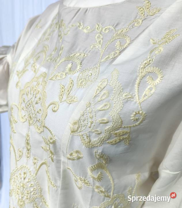 Biała bluzka oversize M 38 L 40 biała haft boho Szczecin