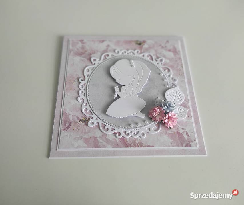 Kartka ręcznie robiona Komunia Święta handmade łódzkie Łódź