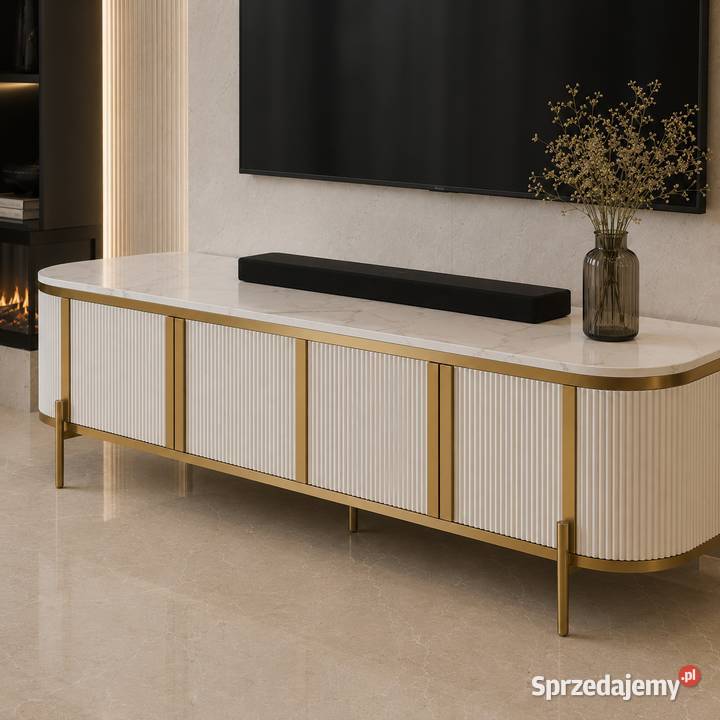 Komoda RTV złota kremowa Omega Glamour Premium Komody małopolskie Golkowice