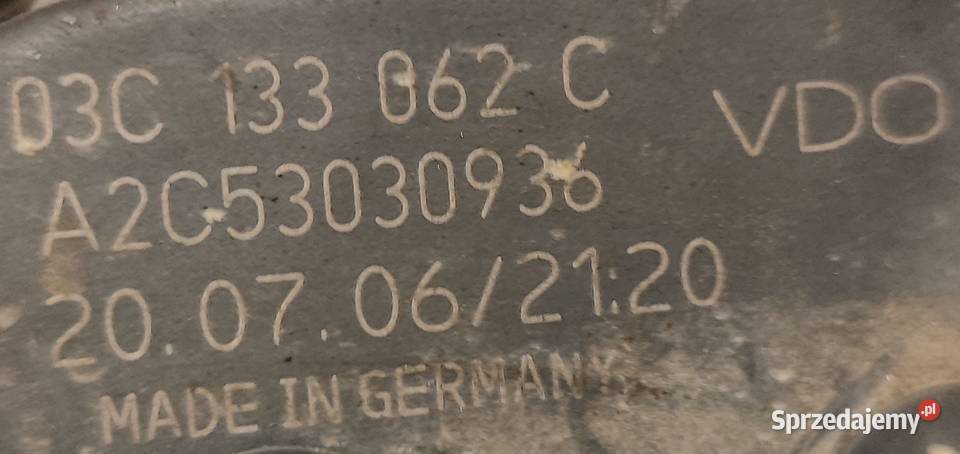 Volkswagen Seat Skoda Audi Przepustnica