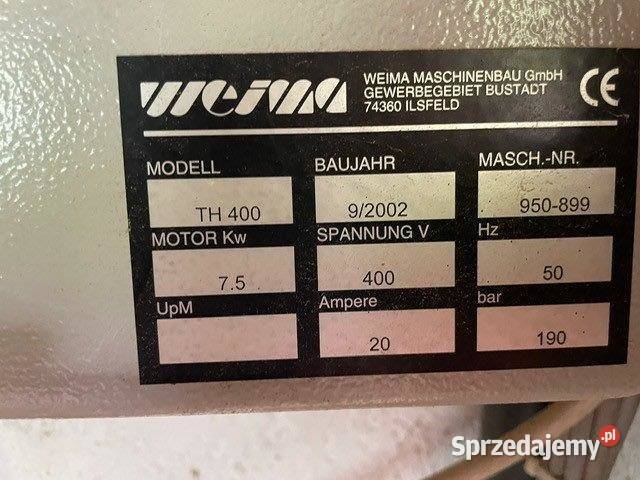 Brykieciarka WEIMA TH 400 Pozostałe Wejherowo sprzedam