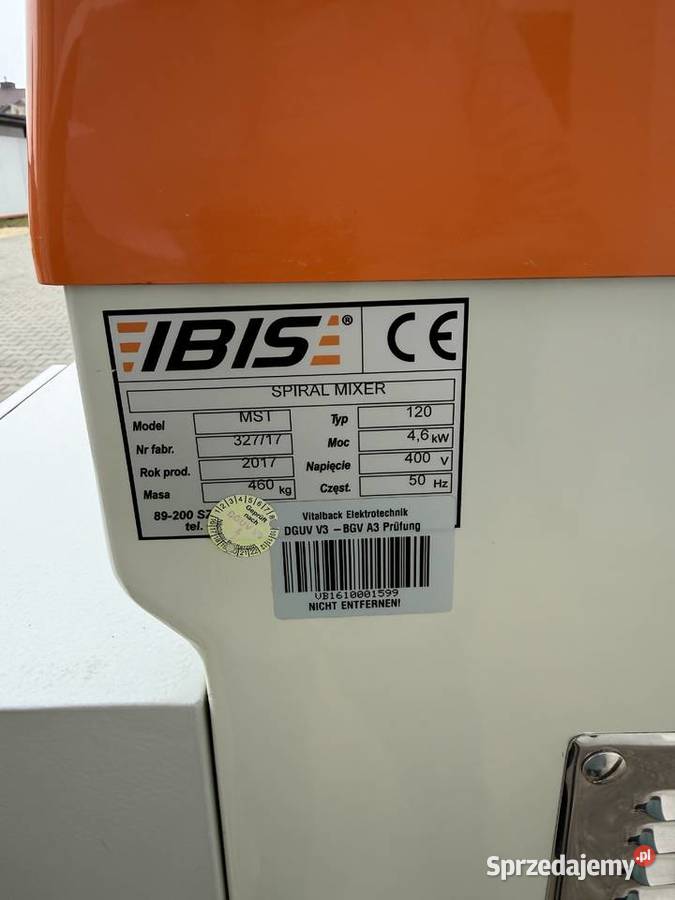 Miesiarka spiralna z dzieżą stałą 120L IBIS Skierniewice