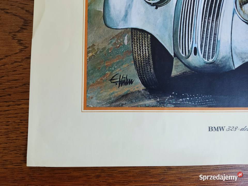 Plakat kolekcjonerski BMW 328 z 1938 roku Głuchołazy sprzedam