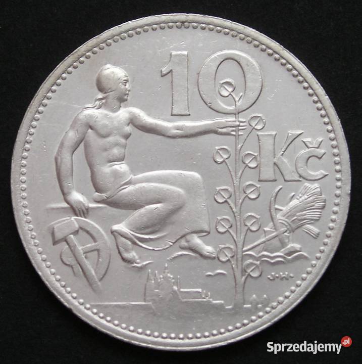 Czechosłowacja 10 koron 1932 srebro Numizmatyka Łódź