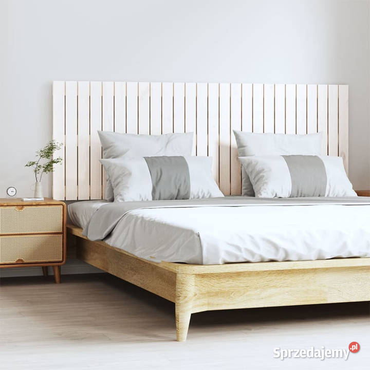 Wezgłowie łóżka białe 166x3x60 lite drewno Warszawa