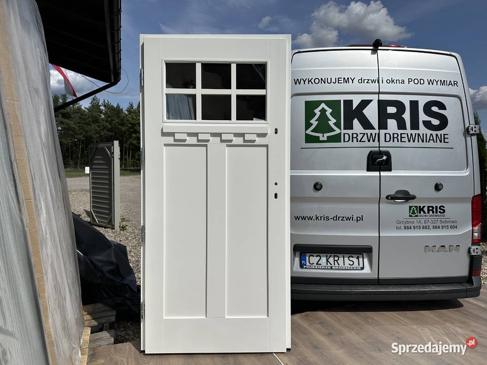 Drzwi zewnętrzne drewniane RĘKI Angielskie CAŁA