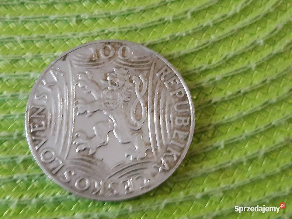 moneta srebrna Czechosłowacji z 1949r Łomża