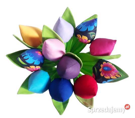 Tulipany szyte 11 glamour i bawełna MIX duży Rękodzieło Radzyń Podlaski