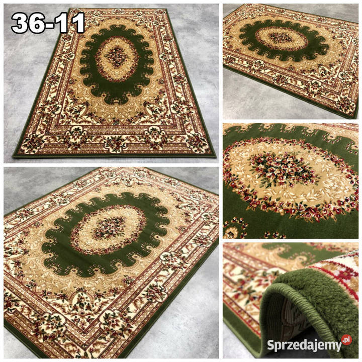 Dywan 200x300 beżowo zielony klasyczny 3611 Dywany Białystok