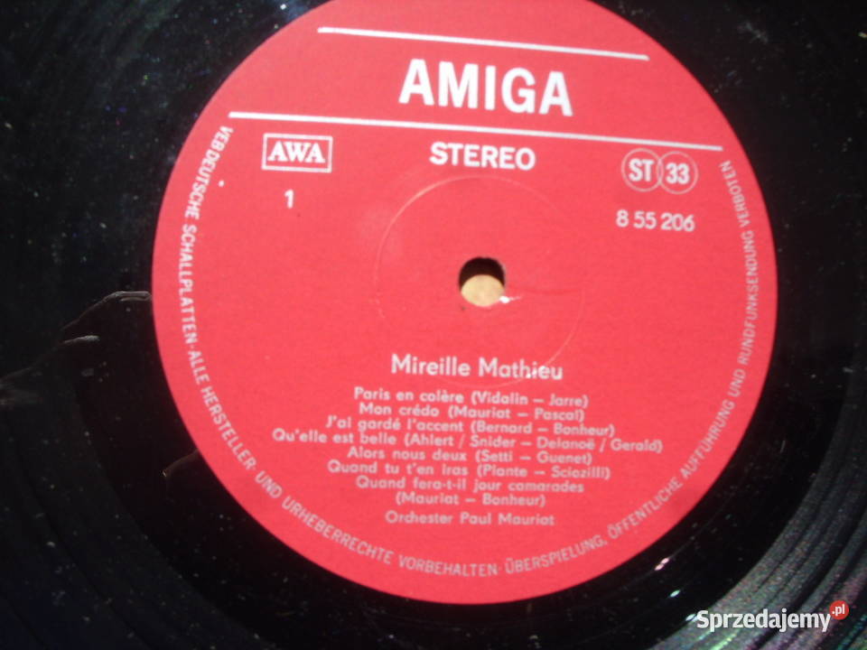 Winyl LP MIREILLE MATHIEUPARIS EN COLERE AMIGA 8 Wołów