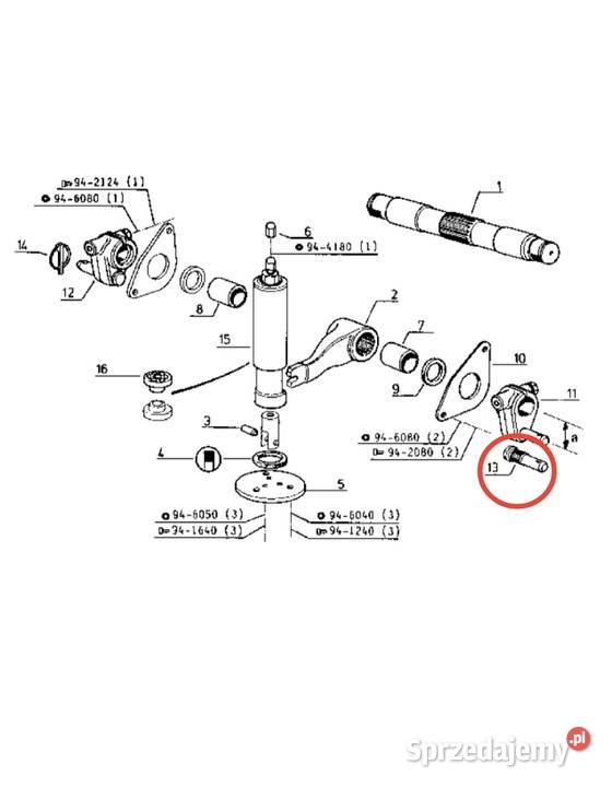 Sworzeń ramion Renault 106 14 110 14 113 14 120 Zajęczniki
