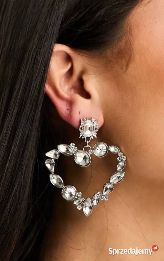 ASOS Bogato zdobione kolczyki serca z Londynu Kraków sprzedam