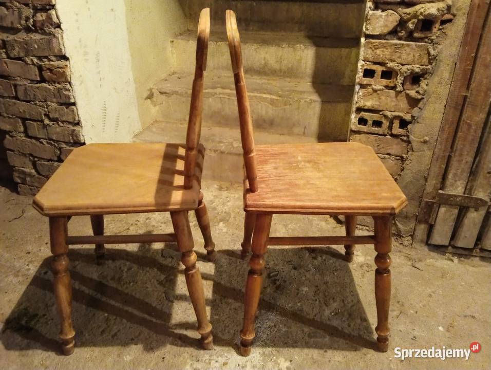 Krzesła kuchenne zydle jesionowe PRL 4 sztuki Krzesła Kraków