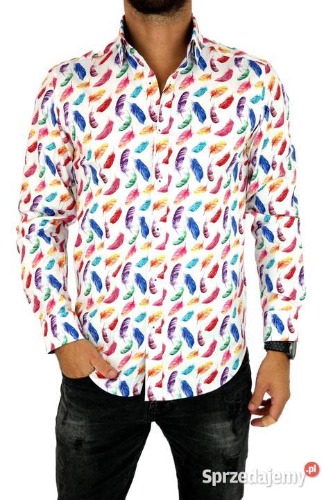 GIOVANNI PERA Koszula Męska K005 Biała PIÓRA Rozmiar L Ostrów Wielkopolski