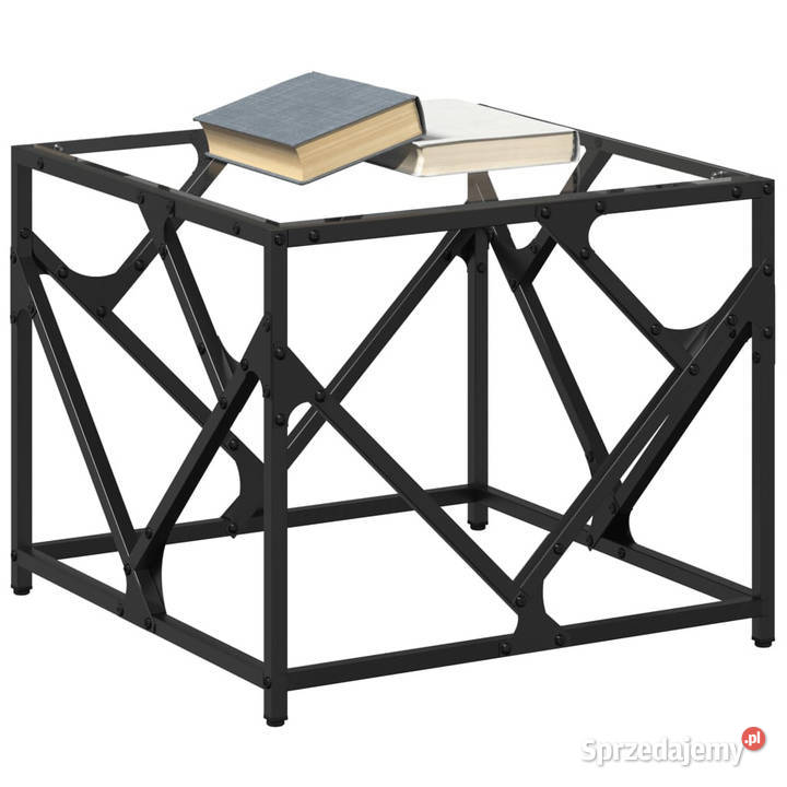 Stolik kawowy ze szklanym blatem 50x50x41 stal sprzedam
