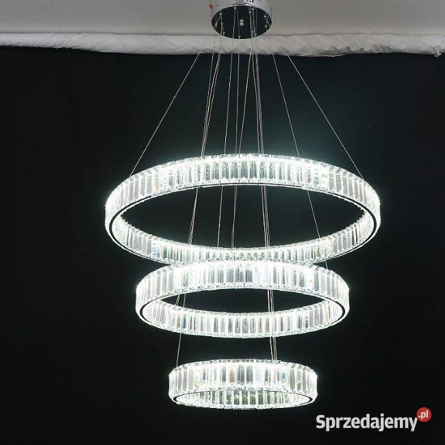 Żyrandol kryształowy srebrny nowoczesny do Lampy mazowieckie Warszawa