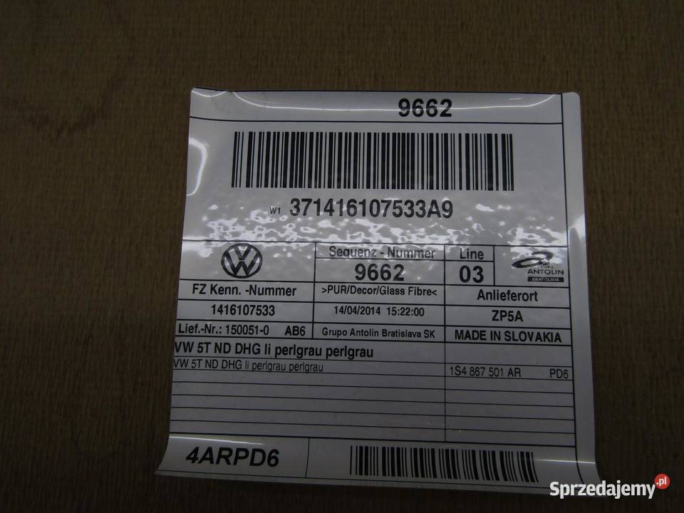 PODSUFITKA VW UP SKODA CITIGO SEAT MII