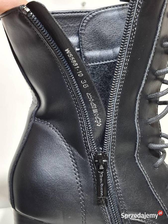 Barson 36 czarne botki damskie słupek platforma Kraków