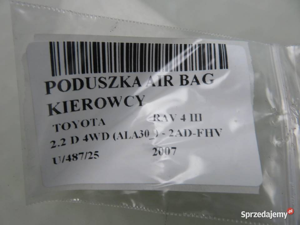 PODUSZKA KIEROWCY TOYOTA RAV 4 III osobowe