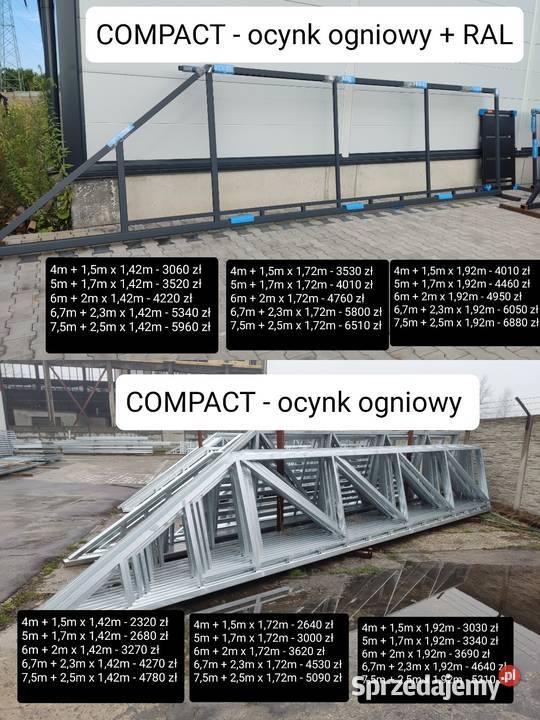 Brama przesuwna palisada 5mx142m ocynkRAL 4m 6m Ogrodzenia i bramy Gorlice