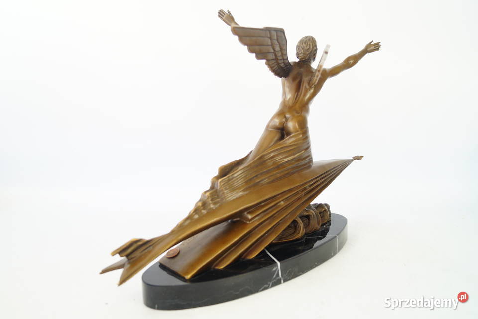 Figura z brązu rzeźba The Aviator Art deco Gizałki