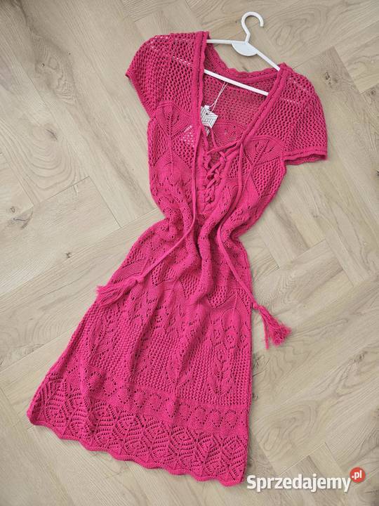 Sukienka narzutka Szydełkowa Boho śląskie