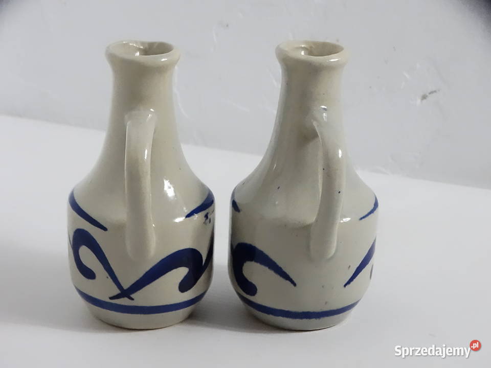 Komplet Ceramicznych Dzbanków na Olej i Ocet Dzbanki, karafki i mleczniki Biłgoraj