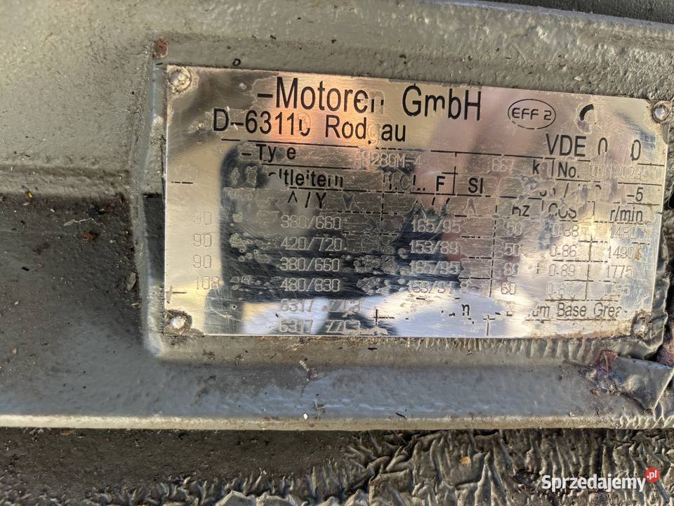 Silnik elektryczny 90kW 380V 1480rmin Motoren śląskie Czechowice-Dziedzice
