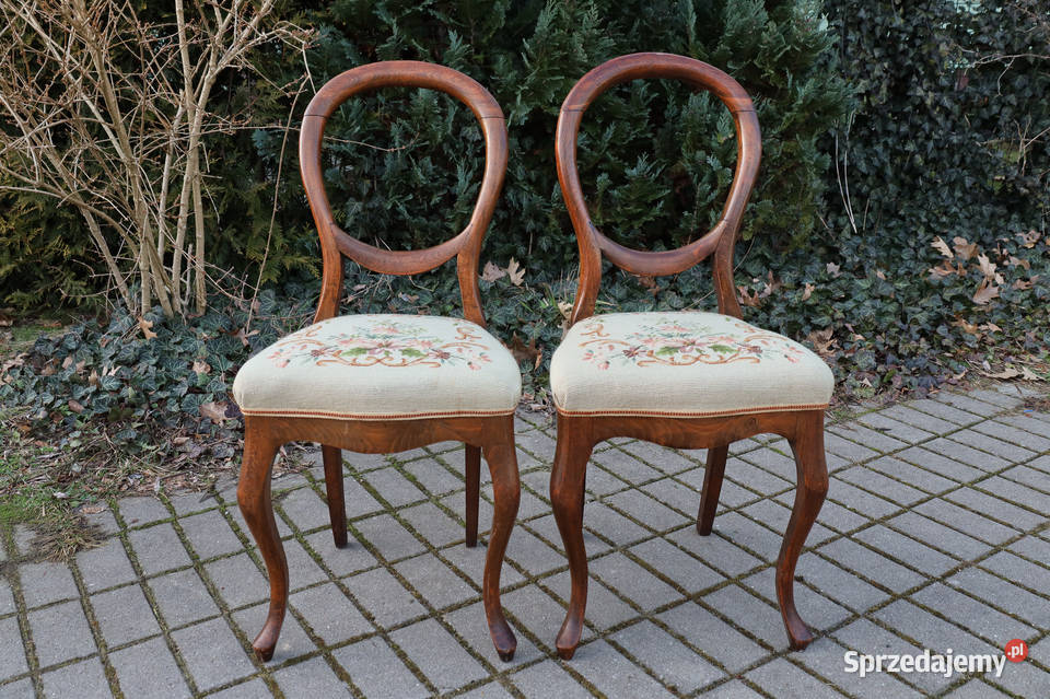 Para krzeseł krzesła Ludwik gobelin do renowacji Dobrzany