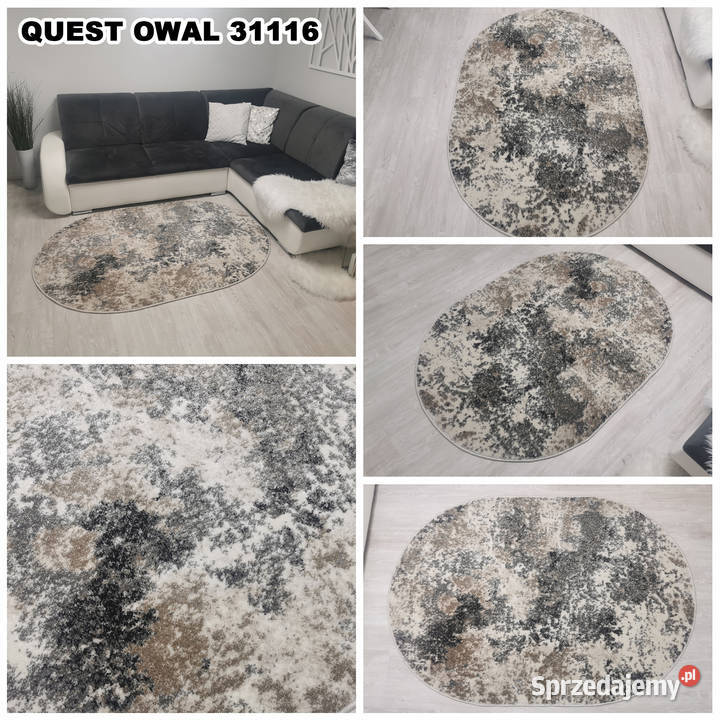 GĘSTY DYWAN OWALNY 140X190 QUEST 31116 RÓŻNE Białystok