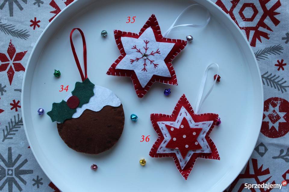 Ozdoby świąteczne z filcu HandMade wielokolorowy Dekoracje i ozdoby Radwanowice