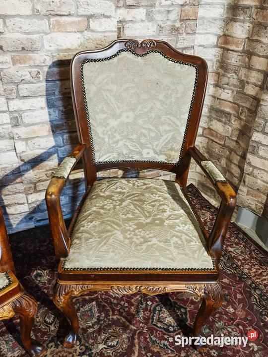Dwa piękne fotele trony ludwik
