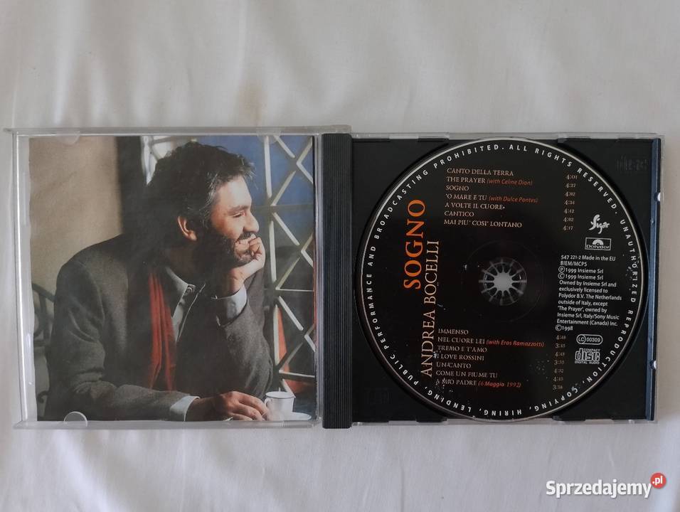 Płyta CD Andrea Bocelli SOGNO włoski tenor duety Poznań