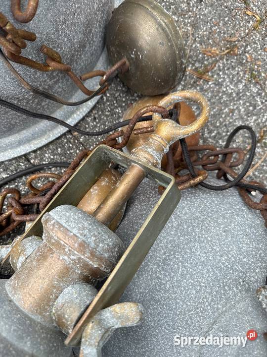 3 stare lampy industrialne wielkie solidne z