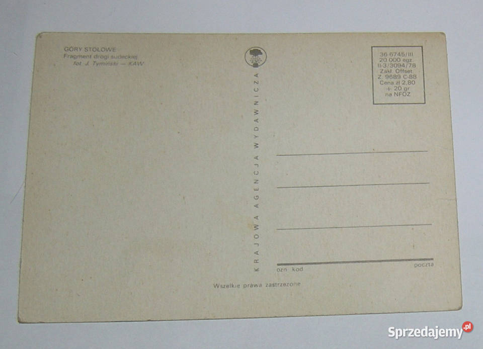 karta pocztowa vintage PRL Góry StołoweD Bartków
