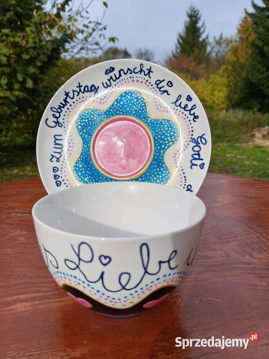 Ręcznie malowana ceramiczna filiżanka ze Wrocław sprzedam