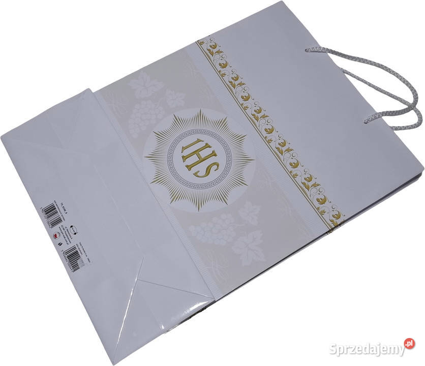 Torba papierowa Komunia Święta IHS 12x29x40 śląskie Czeladź