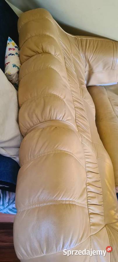 Sofa z funkcją spania skóra solidna skóra naturalna Chojnów
