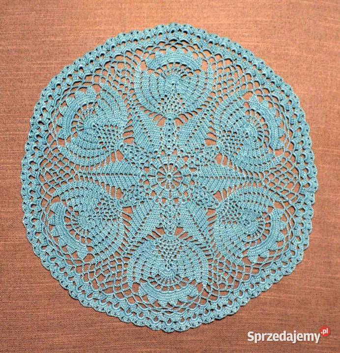 Serwetka szydełkowa 37 niebieska odcienie błękitu Kluczbork