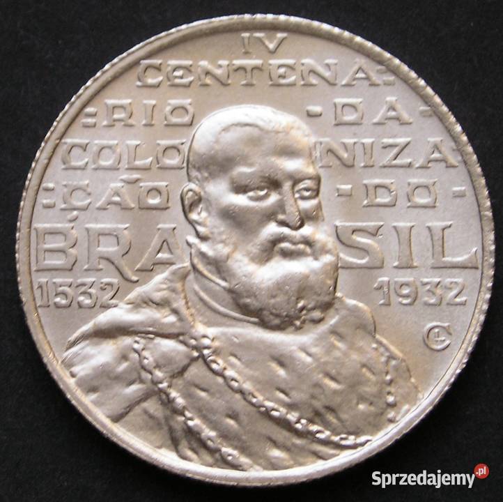 Brazylia 2000 reis 1932 kolonizacja srebro STAN łódzkie