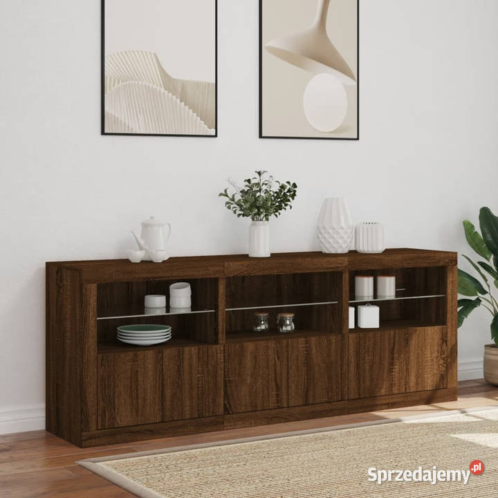 Szafka z oświetleniem LED brązowy dąb 1815x37x67 Warszawa