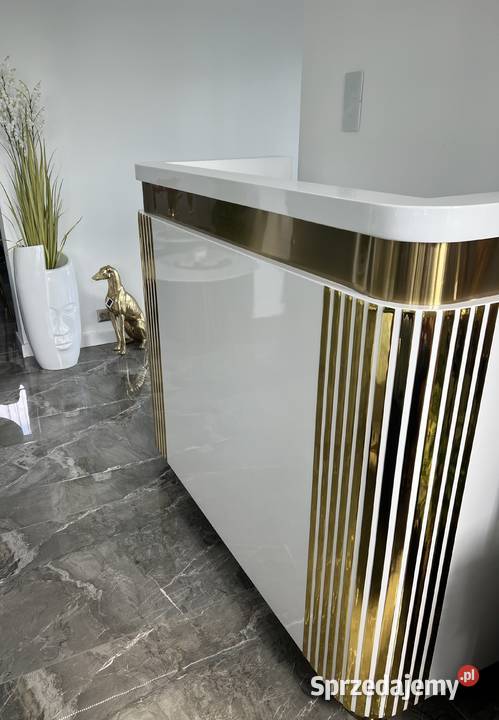 Biała złota lada sklepowa recepcja Premium Golkowice