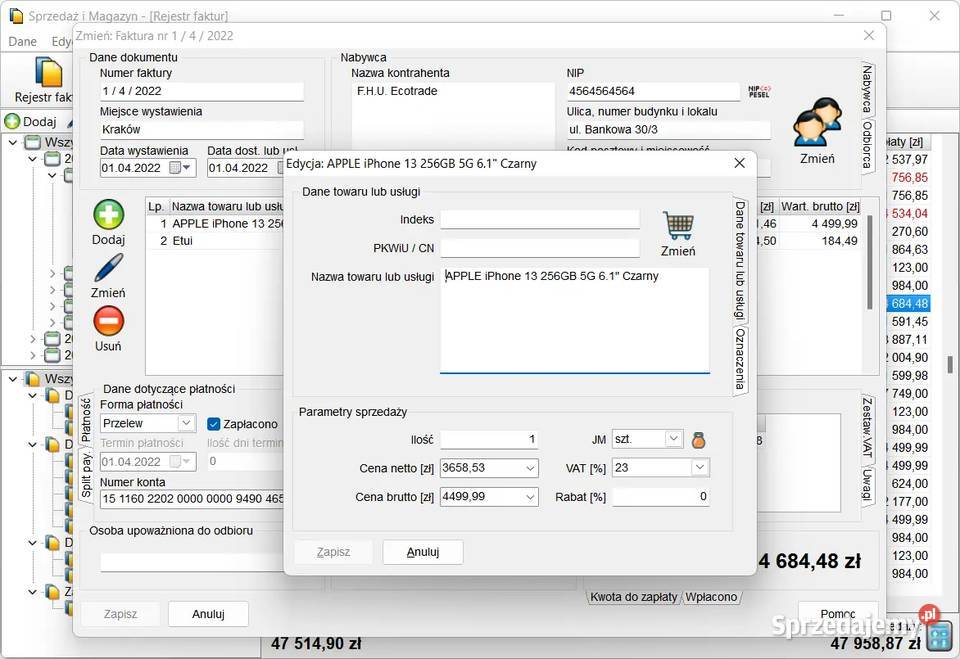 Sprzedaż i magazyn program do faktur z magazynem Łódź